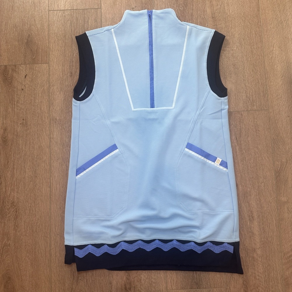 Simply Southern Womens Drew Dress Blue Sleeveless Half Zip Ribbed Sporty M NWT - Picture 3 of 15